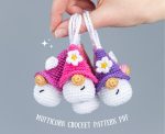Crochet patterns Mufficorn keychain gnome with crochet heart, Crochet keychain amigurumi pattern, Crochet Valentines day angel pattern - Image 6