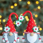 Crochet patterns Christmas gnomes with poinsettia, Christmas crochet gnome pattern, Crochet winter decor pattern, Crochet flowers pattern - Image 5