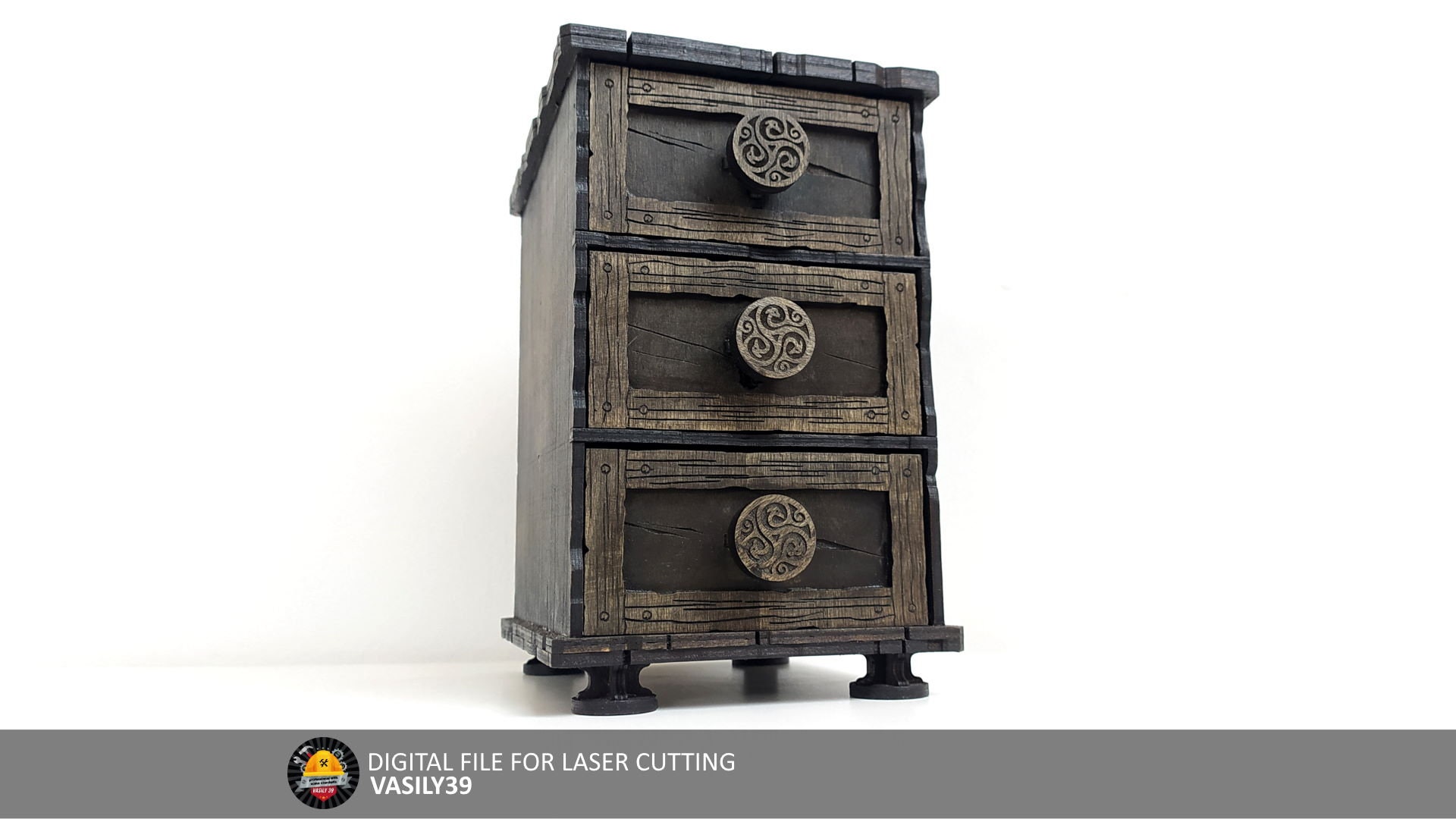 il_fullxfull.5668900381_c7sc.jpg Laser Cut 3-Drawer Chest SVG, CNC Files (Digital Product) - Image 1