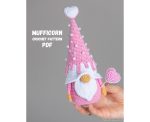 Crochet patterns gnome with crochet heart by Mufficorn, Crochet Valentine gnome pattern, Valentines day gnome crochet pattern, Crochet gift