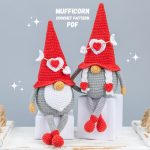 Crochet patterns Valentine gnomes with heart and arrow, Crochet gnomes couple amigurumi pattern, Crochet gnome pattern, Crochet couple gifts