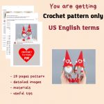 Crochet patterns Valentine gnomes with heart and arrow, Crochet gnomes couple amigurumi pattern, Crochet gnome pattern, Crochet couple gifts - Image 2