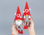 Crochet patterns Valentine gnomes with heart and arrow, Crochet gnomes couple amigurumi pattern, Crochet gnome pattern, Crochet couple gifts - Image 8
