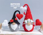 Crochet patterns bundle gnomes with crochet hearts, Crochet gnome amigurumi pattern, Crochet Valentine gnome pattern,  Crochet Valentines