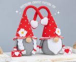 Mufficorn Crochet patterns gnomes with hearts and envelopes, Crochet gnome amigurumi pattern, Crochet valentine gnome patterns - Image 4