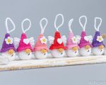 Crochet patterns Mufficorn keychain gnome with crochet heart, Crochet keychain amigurumi pattern, Crochet Valentines day angel pattern - Image 4