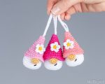 Crochet patterns amigurumi keychain gnome with crochet flower, Crochet keychain amigurumi pattern, Easter crochet pattern - Image 8