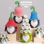 Crochet patterns by Mufficorn  Flower gnomes, Crochet Easter gnomes pattern, Mother's day gnomes amigurumi pattern, Easter crochet pattern