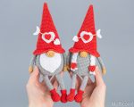 Crochet patterns Valentine gnomes with heart and arrow, Crochet gnomes couple amigurumi pattern, Crochet gnome pattern, Crochet couple gifts - Image 3