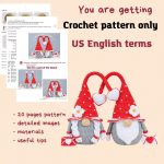 Mufficorn Crochet patterns gnomes with hearts and envelopes, Crochet gnome amigurumi pattern, Crochet valentine gnome patterns - Image 2