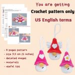 Crochet patterns amigurumi keychain gnome with crochet flower, Crochet keychain amigurumi pattern, Easter crochet pattern - Image 2