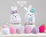 Crochet patterns Easter bunnies ans crochet egg pattern, Amigurumi bunny pattern, Mufficorn crochet pattern, Easter amigurumi pattern