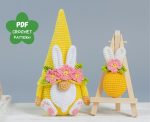 Easter crochet patterns bundle Easter Bunny keychains with Crochet bunny gnomes, Crochet gnome bunny amigurumi pattern, Crochet Easter decor - Image 3