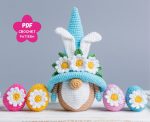 Easter crochet patterns bundle Easter Bunny keychains with Crochet bunny gnomes, Crochet gnome bunny amigurumi pattern, Crochet Easter decor - Image 5