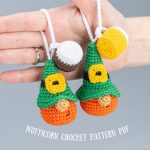 Crochet patterns St Patricks day gnomes keychains, Leprechaun crochet gnomes amigurumi pattern, Fathers day lucky crochet decor pattern