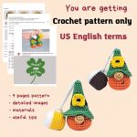 Crochet patterns St Patricks day gnomes keychains, Leprechaun crochet gnomes amigurumi pattern, Fathers day lucky crochet decor pattern - Image 2