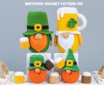 Crochet patterns Irish gnomes, St Patricks day crochet gnomes amigurumi patterns, Crochet beer keychain pattern,  Fathers day crochet gift