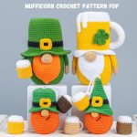 Crochet patterns Irish gnomes, St Patricks day crochet gnomes amigurumi patterns, Crochet beer keychain pattern,  Fathers day crochet gift