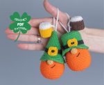 Crochet patterns Irish gnomes, St Patricks day crochet gnomes amigurumi patterns, Crochet beer keychain pattern,  Fathers day crochet gift - Image 6