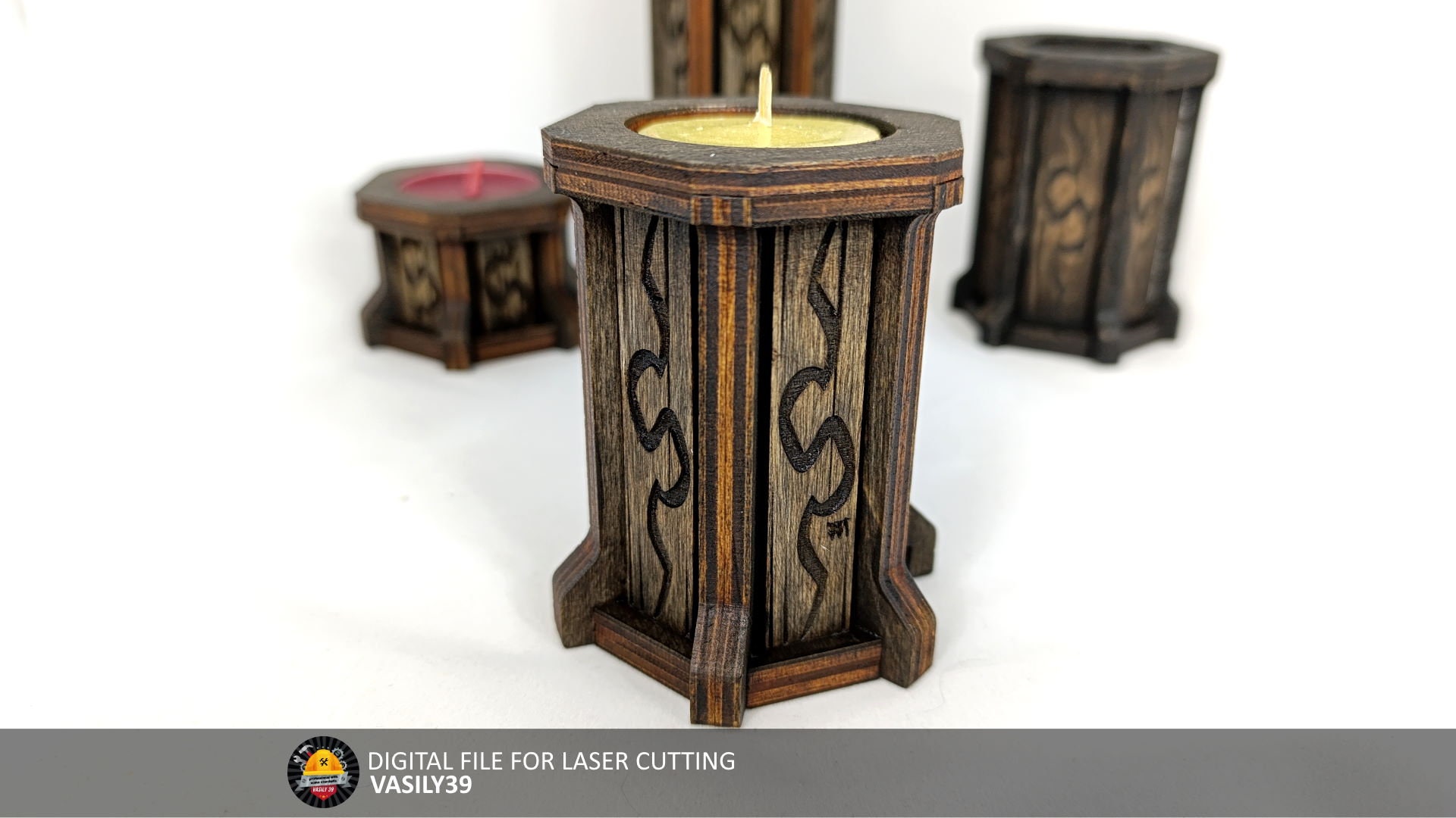 il_fullxfull.5894718443_lu07.jpg Laser Cut Candlestick Files: SVG, PDF, CDR (Digital Product) - Image 1