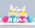 Crochet patterns Easter bunny, Crochet bunny amigurumi pattern, Easter amigurumi bunny pattern with crochet flower, Crochet animals - Image 3