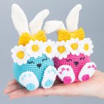 Crochet patterns Easter bunny, Crochet bunny amigurumi pattern, Easter amigurumi bunny pattern with crochet flower, Crochet animals - Image 8