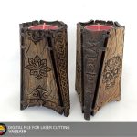 Laser Cut Candle Holder SVG: Engraved Tea Light Holder (Digital Product)