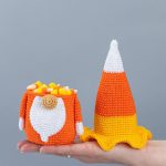 Halloween Crochet amigurumi patterns bundle Gnome candy corn and crochet keychains, Halloween crochet keychain gnome amigurumi pattern - Image 10