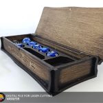 Laser Cut Dice Box: 14 Dice, Customizable Text (SVG, PDF, CDR)