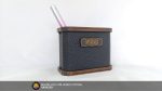 Laser Cut Pencil Holder: Faux Leatherette Desk Organizer (SVG, PDF, CDR)