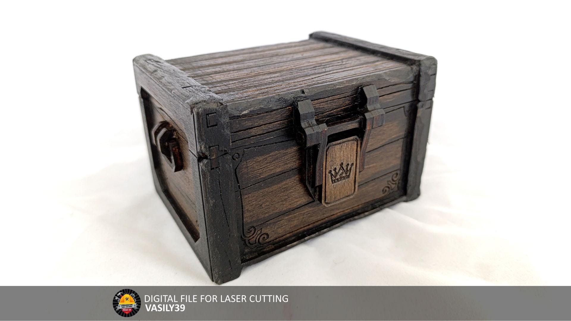 il_fullxfull.6288178580_otgh.jpg Treasure Chest Laser Cut Files: SVG, PDF, CDR (3mm-5mm) - Image 1