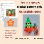 Crochet patterns Plush Halloween amigurumi gnome pumpkin, Crochet pumpkin keychain gnome pattern, Halloween crochet pattern - Image 2