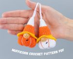 Halloween Crochet patterns amigurumi gnome pumpkin, Crochet pumpkin keychain gnome pattern, Halloween crochet ornament