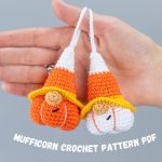 Halloween Crochet patterns amigurumi gnome pumpkin, Crochet pumpkin keychain gnome pattern, Halloween crochet ornament