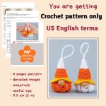 Halloween Crochet patterns amigurumi gnome pumpkin, Crochet pumpkin keychain gnome pattern, Halloween crochet ornament - Image 2