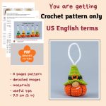Crochet patterns bundle Halloween amigurumi gnome keychains, Crochet pumpkin keychain gnome pattern, Halloween crochet pattern - Image 10