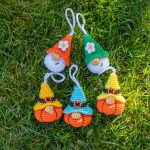 Crochet patterns bundle Halloween amigurumi gnome keychains, Crochet pumpkin keychain gnome pattern, Halloween crochet pattern - Image 2