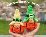Crochet patterns Plush Halloween amigurumi gnome pumpkin, Crochet pumpkin keychain gnome pattern, Halloween crochet pattern