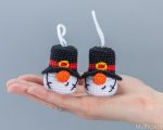 Amigurumi Crochet patterns by Mufficorn, Christmas ornaments: Snowman gnome, Santa gnome, Christmas crochet keychain amigurumi pattern - Image 7