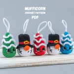 Crochet patterns Christmas tree and Snowman gnome, Christmas crochet gnome ornaments amigurumi pattern, Crochet winter gnome patterns