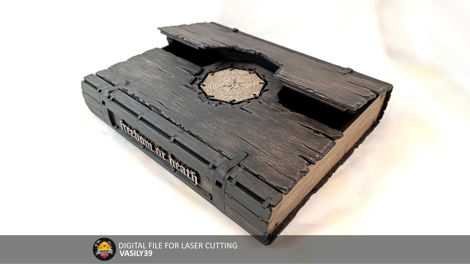 il_fullxfull.6476943723_cup3.jpg Pirate Book Box Laser Cut Files: SVG, PDF, CDR (Digital Product) - Image 1
