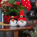 Crochet plush patterns bundle Christmas Snowman & Santa gnomes, Christmas crochet gnome pattern, Crochet holiday ornaments amigurumi pattern - Image 3