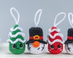 Crochet patterns Christmas tree and Snowman gnome, Christmas crochet gnome ornaments amigurumi pattern, Crochet winter gnome patterns - Image 2