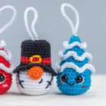 Crochet patterns Christmas tree and Snowman gnome, Christmas crochet gnome ornaments amigurumi pattern, Crochet winter gnome patterns - Image 4
