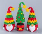 Crochet patterns Christmas tree & crochet gnomes Christmas amigurumi gnome patterns Crochet holiday gnome pattern Christmas crochet ornament - Image 2