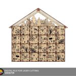 Laser Cut Advent Calendar SVG: Christmas Village Design (Digital Product)