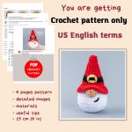 Crochet patterns Plushy gnome Santa, Christmas plushy Santa crochet gnome pattern, Crochet holiday ornaments, Amigurumi pattern Santa gnome - Image 2