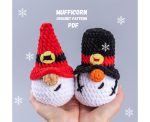 Crochet plush patterns bundle Christmas Snowman & Santa gnomes, Christmas crochet gnome pattern, Crochet holiday ornaments amigurumi pattern