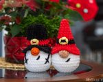 Crochet plush patterns bundle Christmas Snowman & Santa gnomes, Christmas crochet gnome pattern, Crochet holiday ornaments amigurumi pattern - Image 2