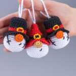 Amigurumi Crochet patterns by Mufficorn, Christmas ornaments: Snowman gnome, Santa gnome, Christmas crochet keychain amigurumi pattern - Image 4